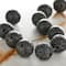 Black Natural Lava Round Beads, 12mm by Bead Landing™